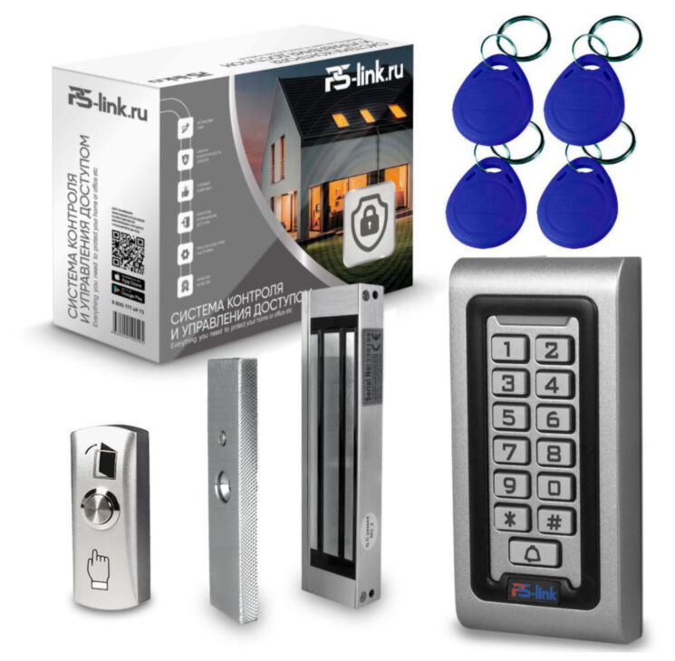 Система СКУД KIT-S601EM-WP-180 электромагнитный замок 180 кг, панель металлическая, всепогодная