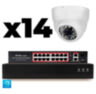 Комплект видеонаблюдения IP 5Мп KIT-A514IP-PL 14 камер, программный датчик движения, удаленный доступ, ночное видение, умный коммутатор