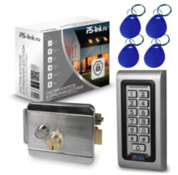 Система СКУД  KIT-S601EM-WP-SSM на 1 дверь, кодовая панель со считывателем RFID 125кГц EM-Marine, замок никелевый, НЗ