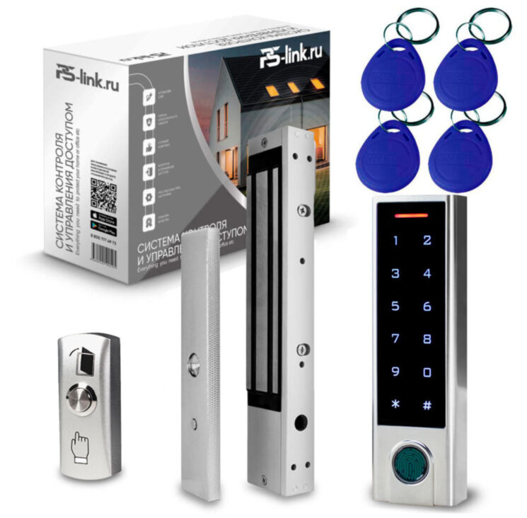 Система СКУД KIT-HF3WF-350LED на одну дверь, биометрический считыватель отпечатков, RFID, Wi-Fi, электромагнитный замок 350 кг