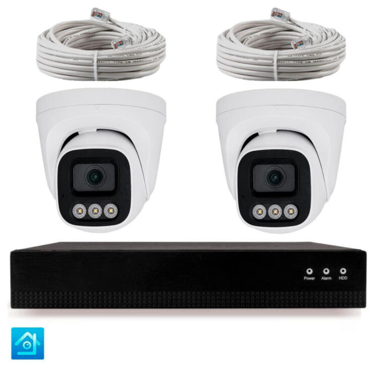 Комплект IP-видеонаблюдения KIT-A402IP-POE 4 Мп, 2 купольные IP-камеры, NVR, 4 PoE порта