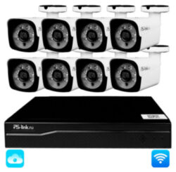 Комплект видеонаблюдения WIFI 5Мп  KIT-W508TB беспроводной, 8 камер для улицы, ночное видение, удаленный доступ