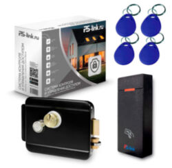 Система СКУД  KIT-M010EM-WP-B на 1 дверь, электромеханический НЗ замок, уличный контроллер 10000 карт, EM-Marine 125кГц