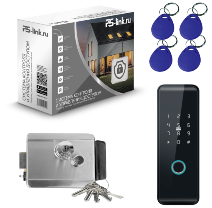 Система СКУД KIT-H102-CH / сканер отпечатков / эл. механический замок / RFID, WIFI
