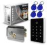 Система СКУД KIT-T12MF-SS на 1 дверь, сенсорная панель с RFID Mifare, никелевый замок, НЗ тип