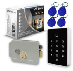 Система СКУД  KIT-T12EM-G на 1 дверь, сенсорная панель с RFID EM-Marine, замок серый, НЗ тип