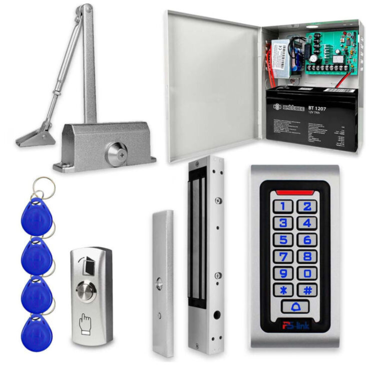 Система СКУД KIT-S601EM-350UPS с доводчиком 85, блоком резервного питания, 7Ач, замок 350кг