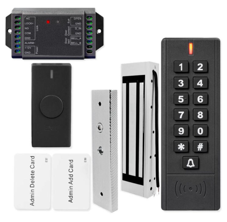 Система СКУД KIT-SK7-180 беспроводная, электромагнитный замок 180 кг, кнопочная панель, 1000 пользователей, IP65