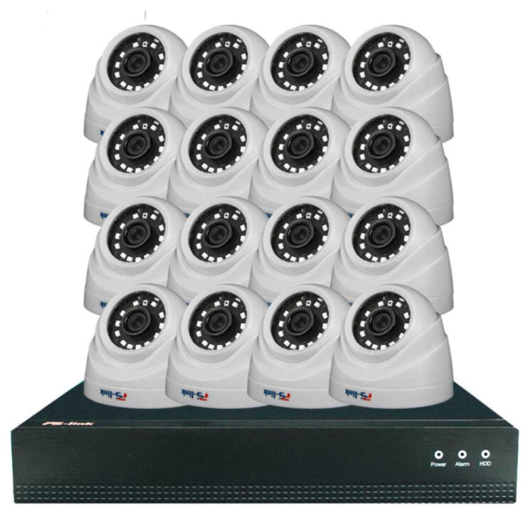 Комплект видеонаблюдения IP 5Мп KIT-A516IP-POE 16 камер с ночной съемкой для помещения, с датчиком движения, питание PoE