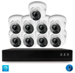 Комплект видеонаблюдения IP 2Мп  KIT-A209IPM-POE 9 камер с микрофоном для помещения, питание PoE, ночная съёмка