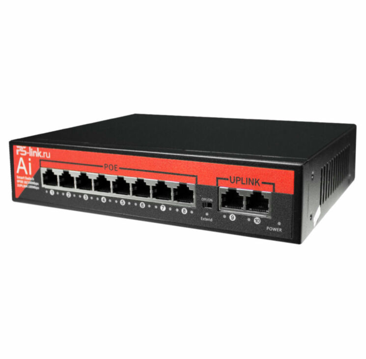 Коммутатор POE PS-208P на 8 POE и 2 UP-link портов