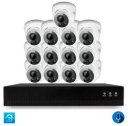 Комплект видеонаблюдения IP 2Мп  KIT-A213IPM-POE 13 камер с микрофоном для помещения, питание PoE, ночная съёмка
