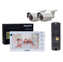Комплект видеонаблюдения с домофоном вызывной панелью и двумя уличными камерами CosmoPlus-102C
