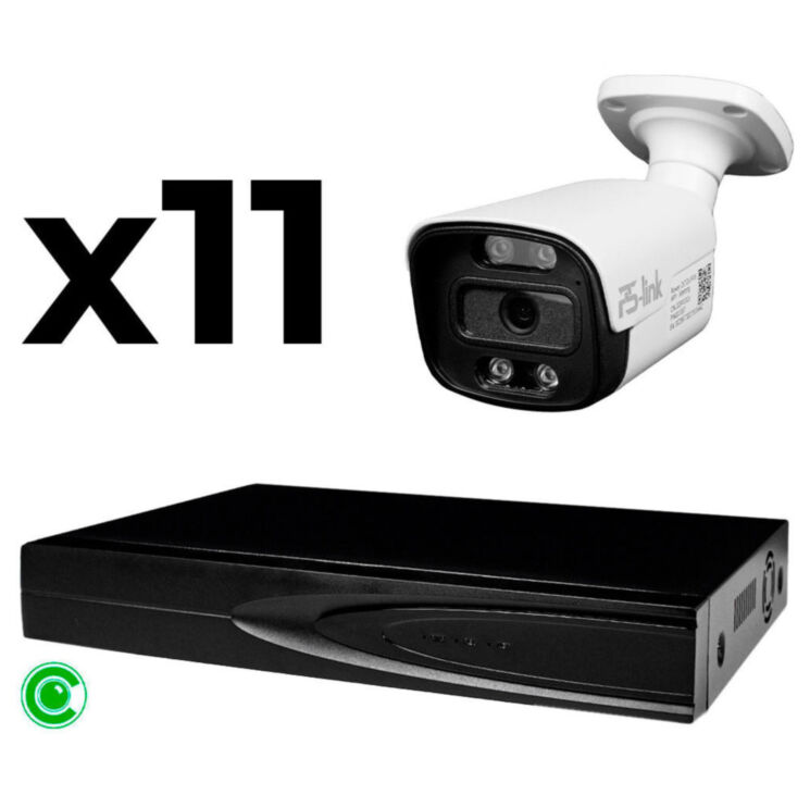 Комплект видеонаблюдения IP 5Мп KIT-C511IP-ST 11 камер для улицы, аналитика, детекция человека, детекция автомобиля, область вторжения