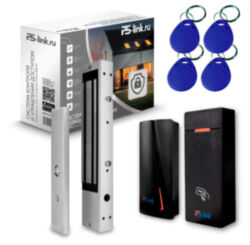 Система СКУД  KIT-M010EM-WP-P-350LED на 1 дверь, электромагнитный замок 350 кг, 2 всепогодных считывателя RFID 125 кГц EM-Marine