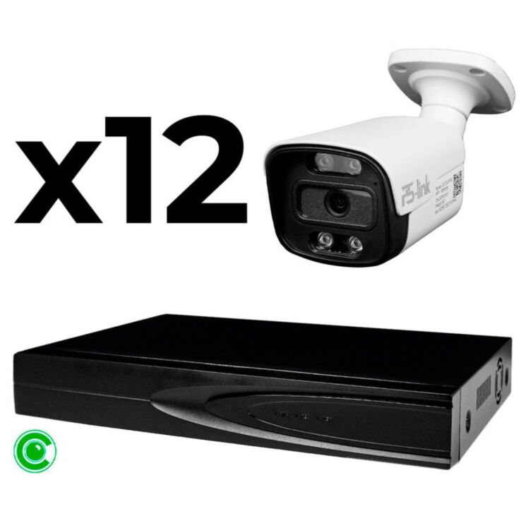 Комплект видеонаблюдения IP 5Мп KIT-C512IP-ST 12 камер для улицы, аналитика, детекция человека, детекция автомобиля, область вторжения