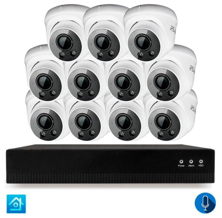 Комплект видеонаблюдения IP 5Мп KIT-A511IPM-POE 11 камер с микрофоном для помещения, питание PoE, ночная съёмка