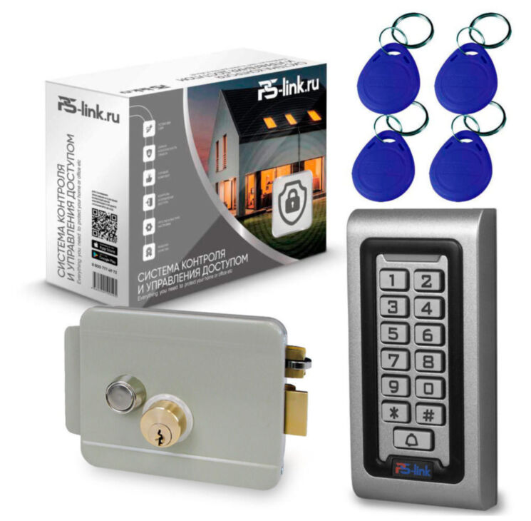 Система СКУД KIT-S601EM-WP-W-G на 1 дверь, кодовая панель, WIFI, 125кГц EM-Marine, замок серый