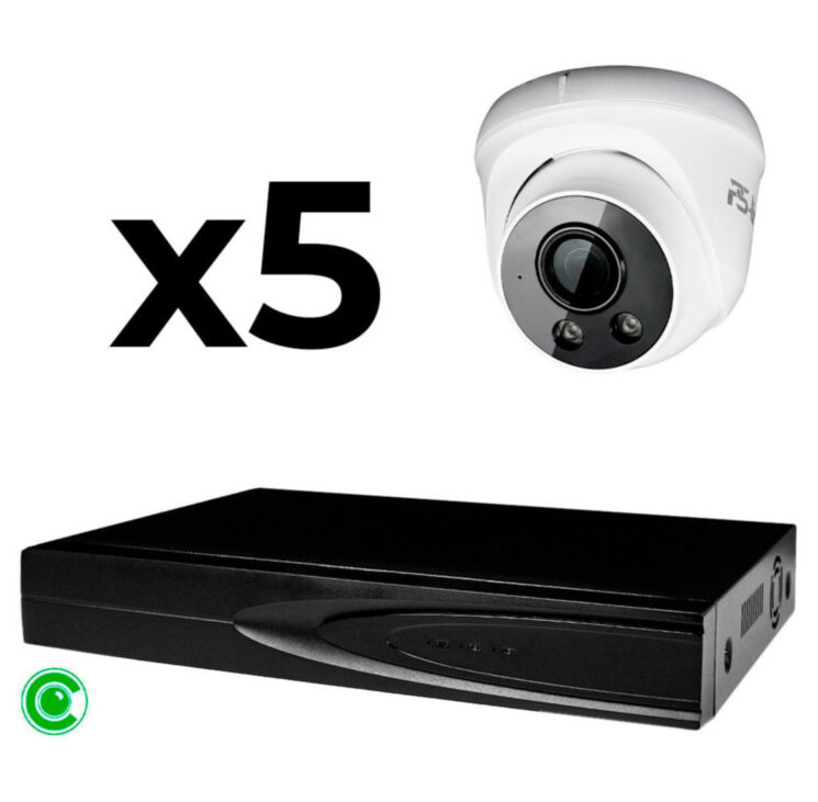 Комплект видеонаблюдения IP 8Мп KIT-A805IP-ST 5 камер для помещения, аналитика, детекция человека, область вторжения