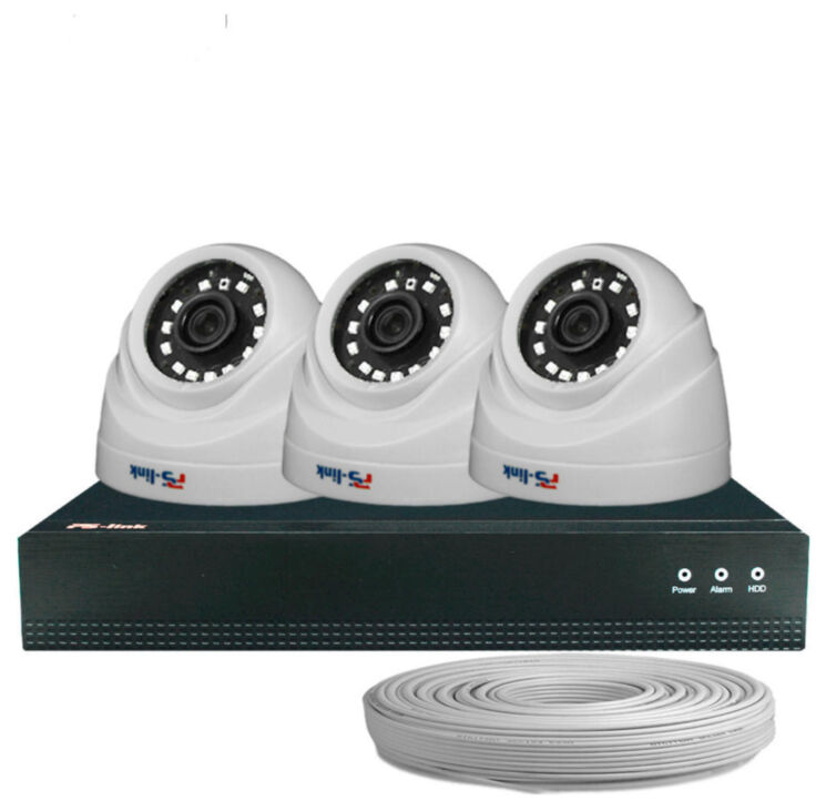 Комплект видеонаблюдения IP 2Мп KIT-A203IP-POE 3 камеры с ночной съемкой для помещения, с датчиком движения, питание PoE