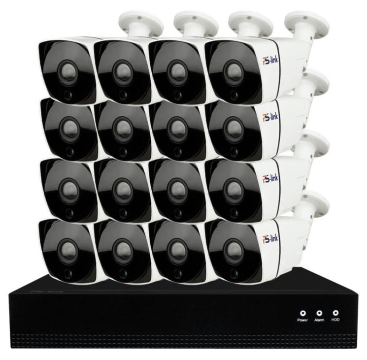Комплект видеонаблюдения IP 5Мп KIT-C516IP-POE 16 камер с ночной съемкой для улицы, с датчиком движения, питание PoE