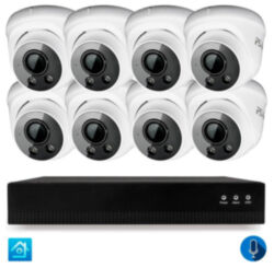 Комплект видеонаблюдения IP 8Мп  KIT-A808IPM-POE 8 камер с микрофоном для помещения, питание PoE, ночная съёмка