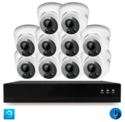 Комплект видеонаблюдения IP 8Мп  KIT-A810IPM-POE 10 камер с микрофоном для помещения, питание PoE, ночная съёмка