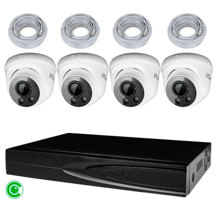 Комплект видеонаблюдения IP 5Мп KIT-A504IP-ST 4 камеры для помещения, аналитика, детекция человека, область вторжения