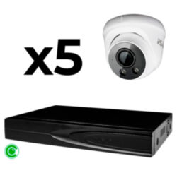 Комплект видеонаблюдения IP 5Мп  KIT-A505IP-ST 5 камер для помещения, аналитика, детекция человека, область вторжения