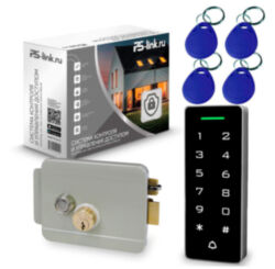 Система СКУД  KIT-T1202EM-WP-W-G серый замок тип НЗ, сенсорная панель, RFID 125кГц, WIFI модуль, приложение