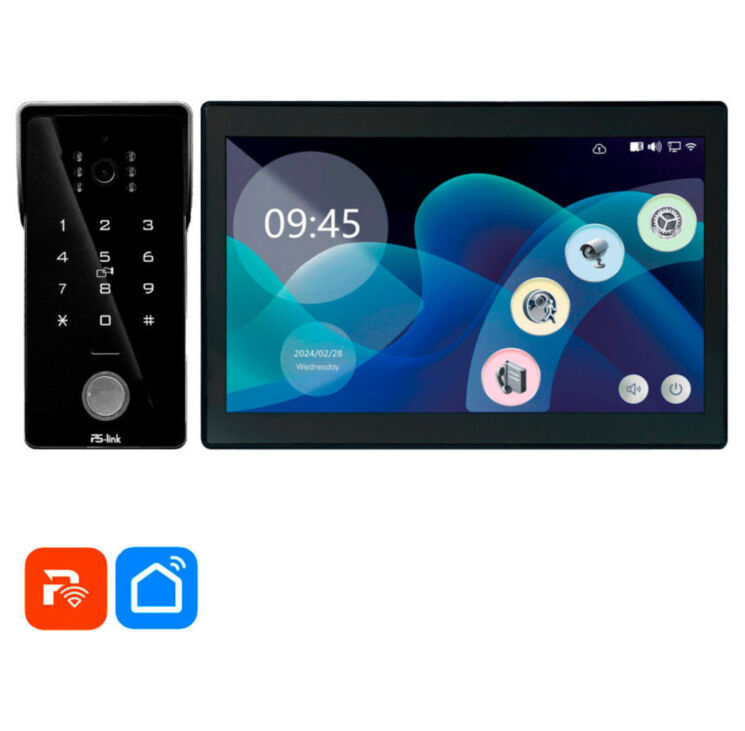 Комплект проводного WIFI видеодомофона KIT-185DP-308RCP-B детекция движения, интерком, реле для замка