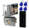 Система СКУД KIT-T1202EM-WP-W-SSM никелерованный замок тип НЗ, сенсорная панель, RFID 125кГц, WIFI модуль, приложение