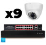 Комплект видеонаблюдения IP 8Мп KIT-A809IP-PL 9 камер для помещения, программный датчик движения, удаленный доступ, ночное видение